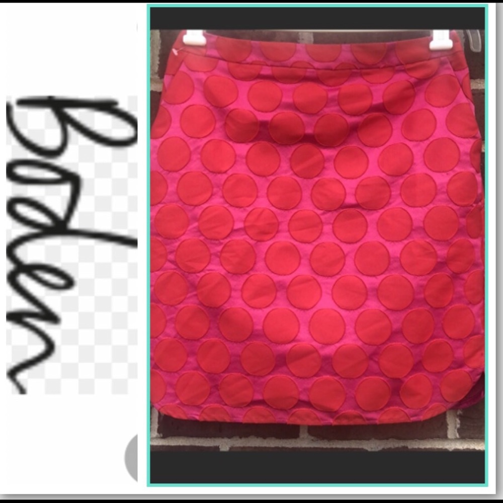 Boden pink & orange polka dot skirt